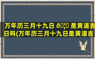 万年历三月十九日 🦈 是黄道吉日吗(万年历三月十九日是黄道吉日吗为什么)